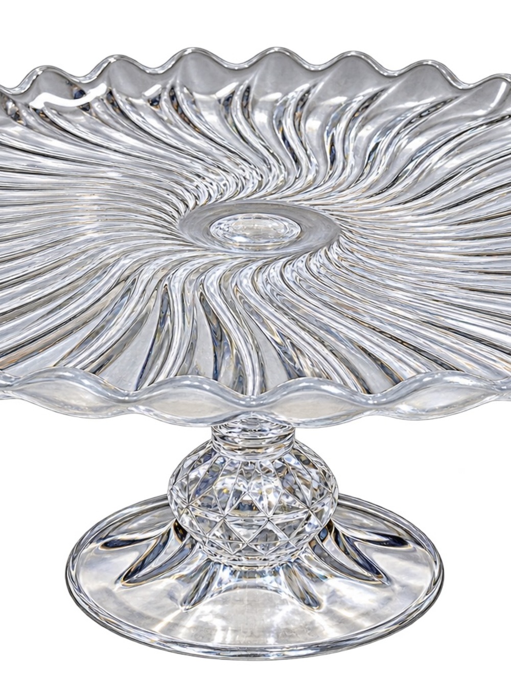 Vintage Clear Glass Pedestal Cake Stand - Elegant Home Dining Display